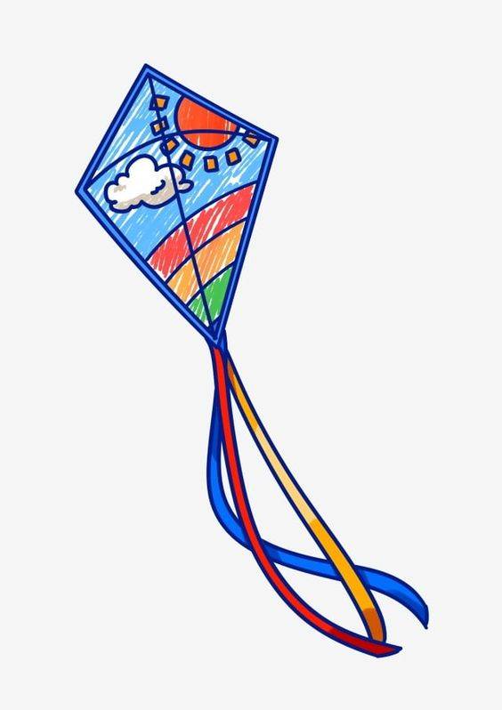 简单的彩色风筝简笔画图片大全_5