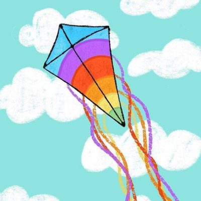 简单的彩色风筝简笔画图片大全