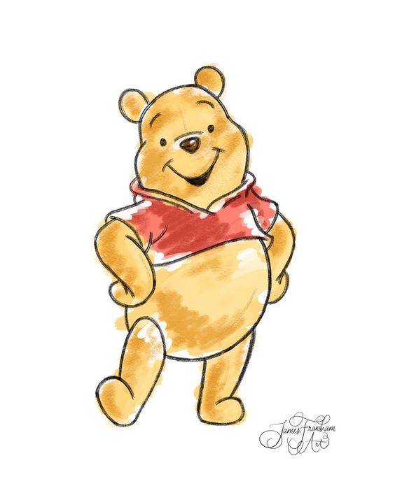 迪士尼小熊维尼彩色简笔画图片大全_13