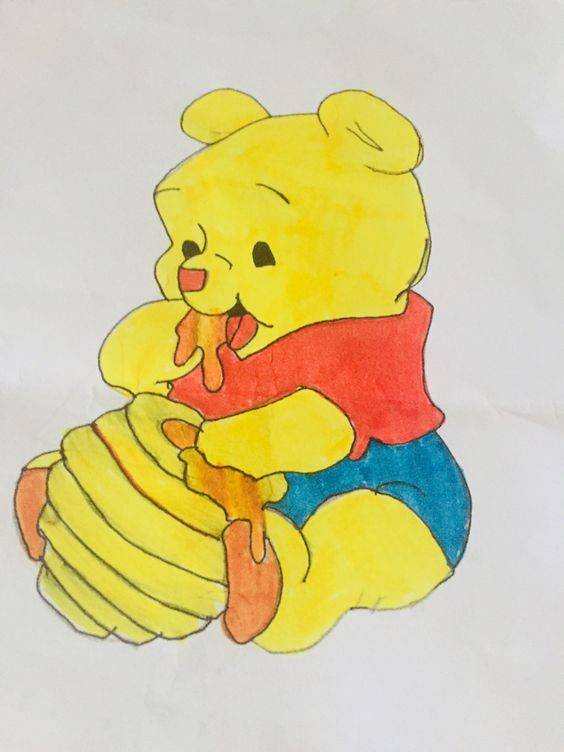 迪士尼小熊维尼彩色简笔画图片大全_8