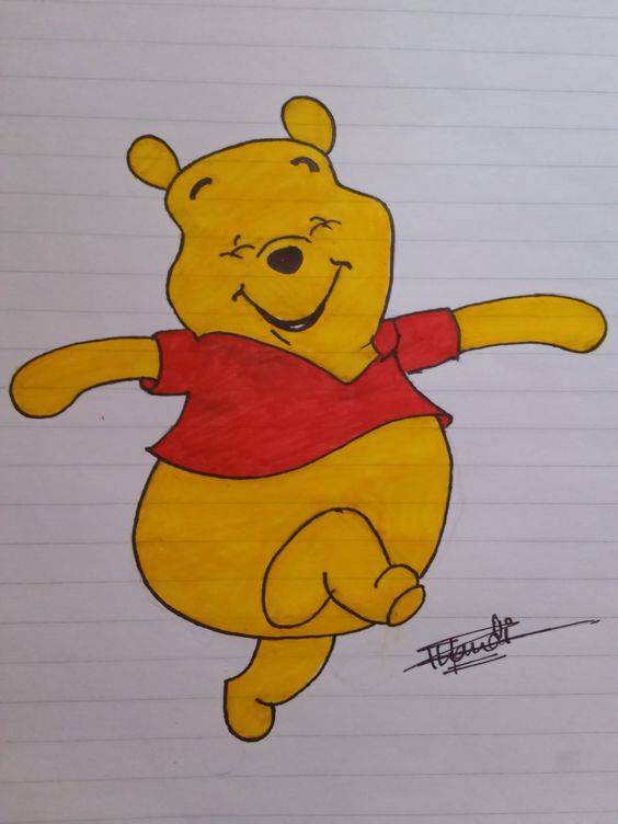 迪士尼小熊维尼彩色简笔画图片大全_5