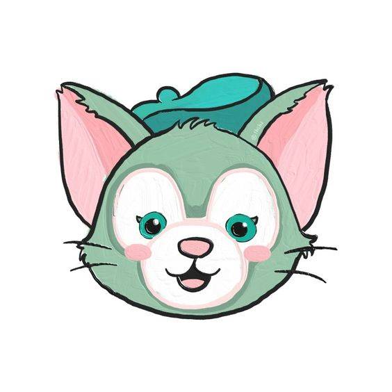 迪士尼绿色小猫杰拉多尼彩色简笔画图片大全_5