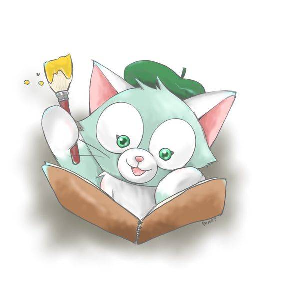 迪士尼绿色小猫杰拉多尼彩色简笔画图片大全_3