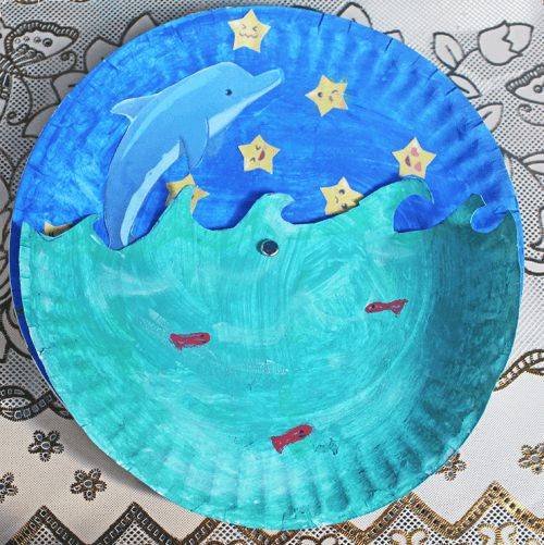 幼儿园纸盘画小鱼海底世界作品图片精选_3