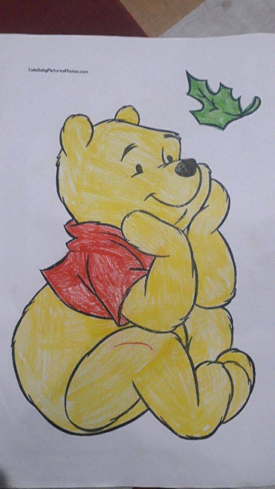 卡通维尼小熊彩色简笔画图片大全_10