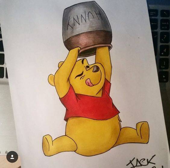 卡通维尼小熊彩色简笔画图片大全_6