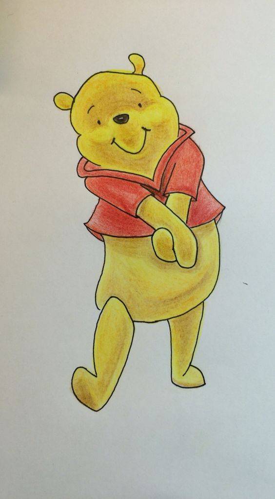 卡通维尼小熊彩色简笔画图片大全_5