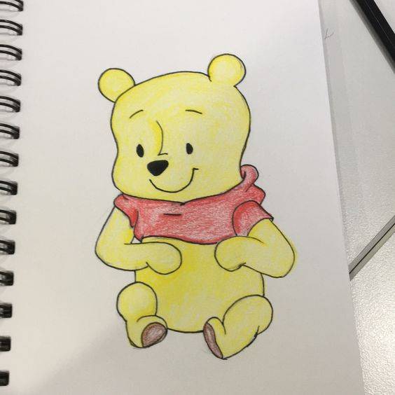 卡通维尼小熊彩色简笔画图片大全_4