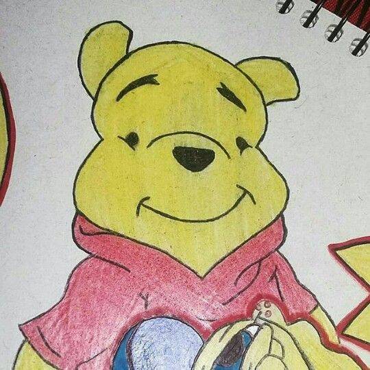 卡通维尼小熊彩色简笔画图片大全_3
