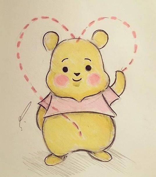 卡通维尼小熊彩色简笔画图片大全_2