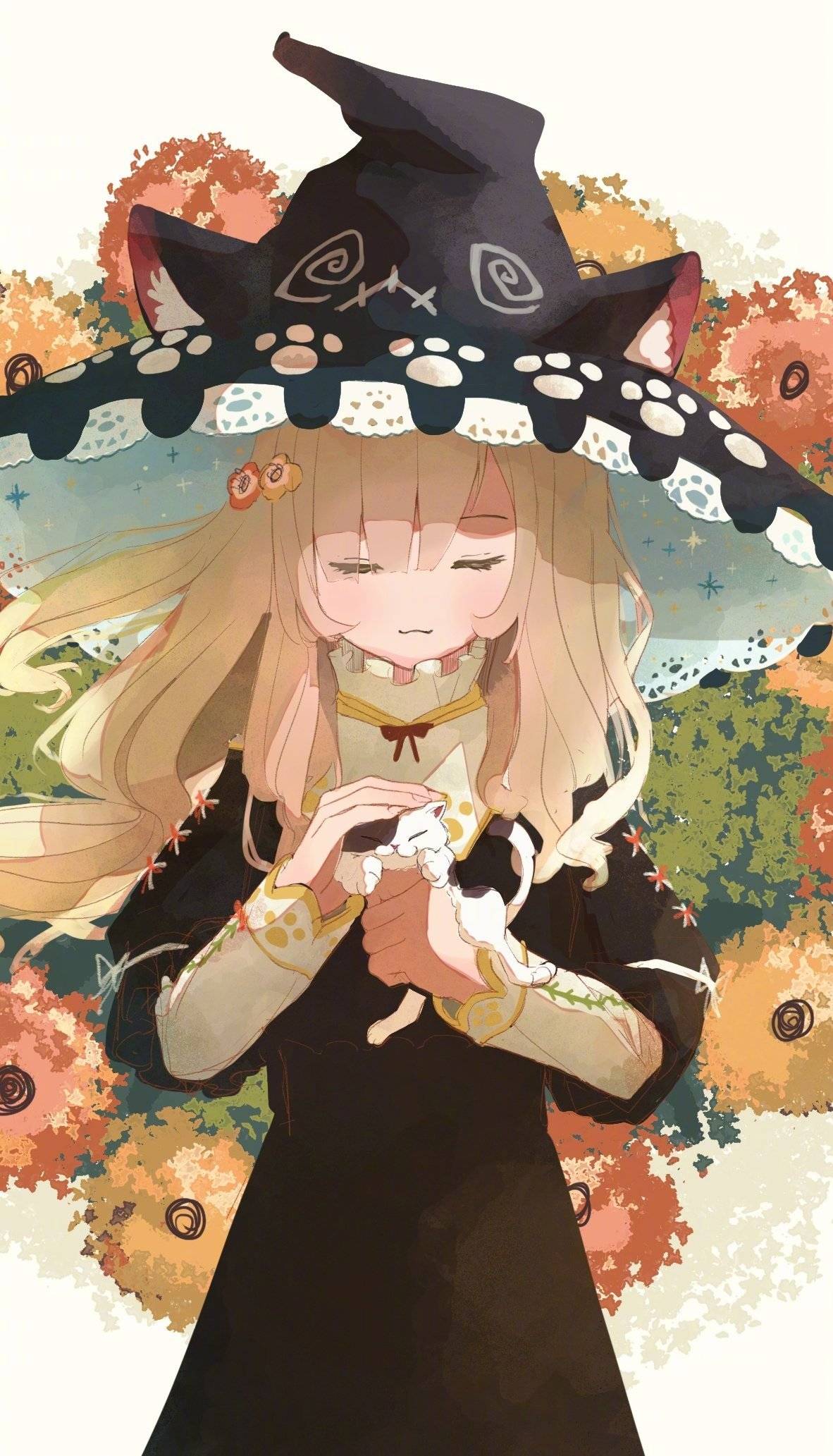 猫咪与少女治愈系兽耳少女高清图片精选_2