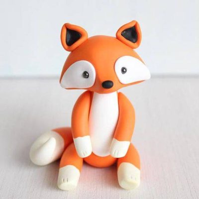 彩泥做橙色可爱小狐狸作品图片精选