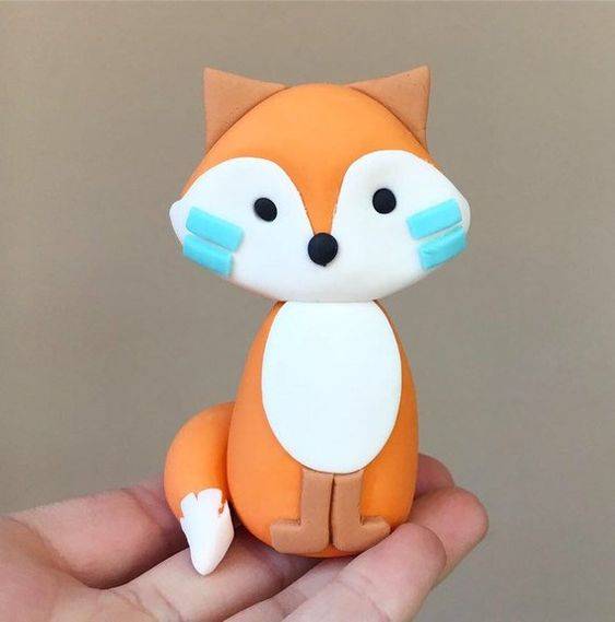 彩泥做橙色可爱小狐狸作品图片精选_3