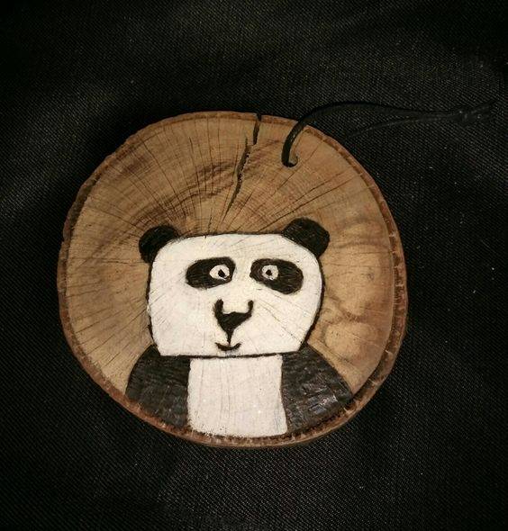 卡通大熊猫木片画图片大全_3