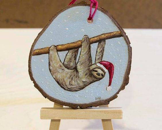 卡通水獭简单木片画作品图片_2