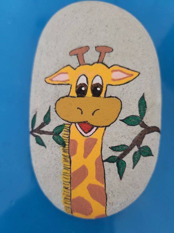 动物卡通石头画幼儿园作品图集_3