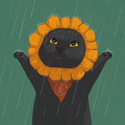 日系卡通黑白猫情侣头像 一人一张图