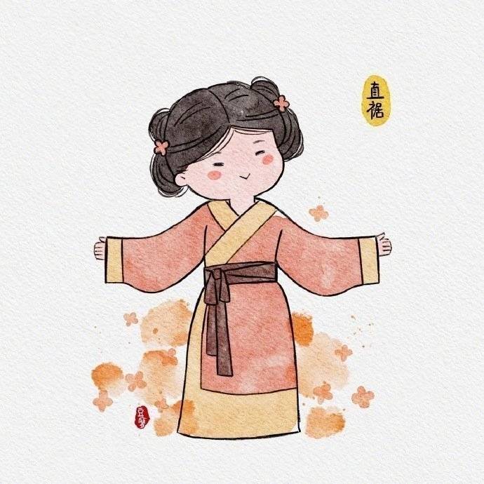 古风汉服长裙女孩简笔画图片大全_9