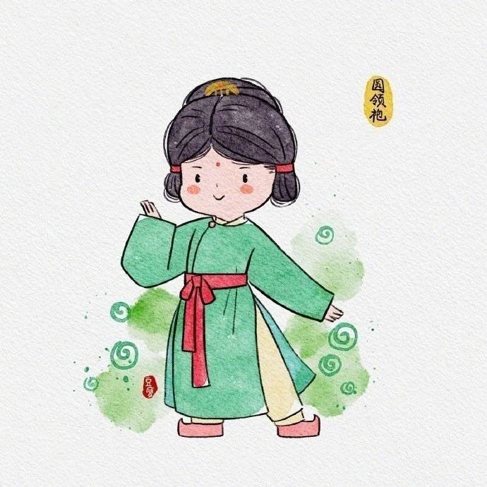 古风汉服长裙女孩简笔画图片大全_7