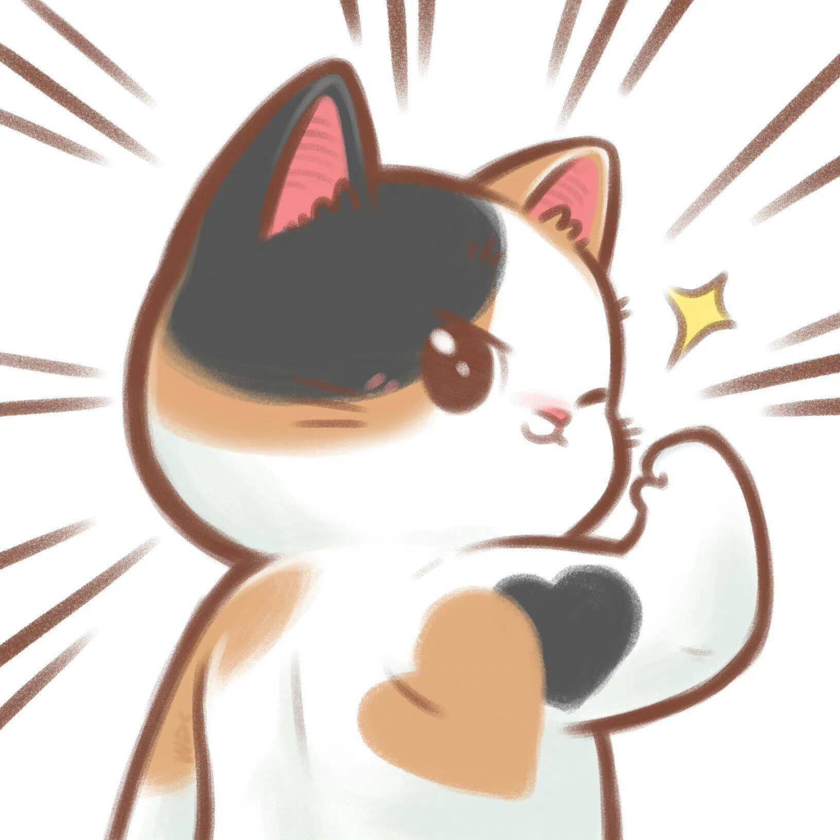 猫咪版元气满满正能量卡通头像组图_9