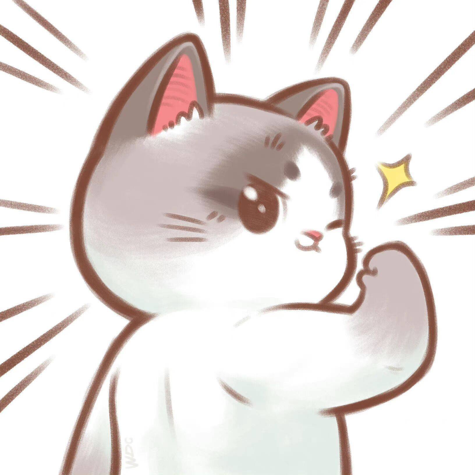 猫咪版元气满满正能量卡通头像组图_7
