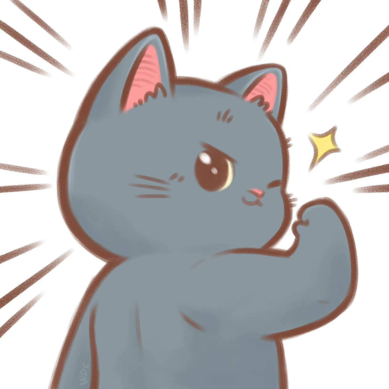 猫咪版元气满满正能量卡通头像组图_2
