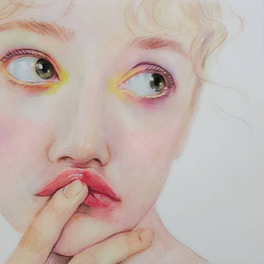 楚楚可怜的伤感女生彩绘版头像图片精选_4