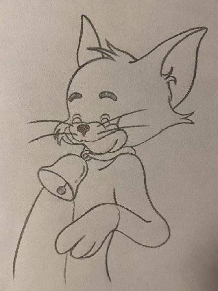 《猫和老鼠》汤姆猫简笔画画法教程图片_8