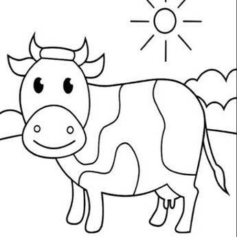 黑白奶牛简笔画图片大全 奶牛的画法！_1