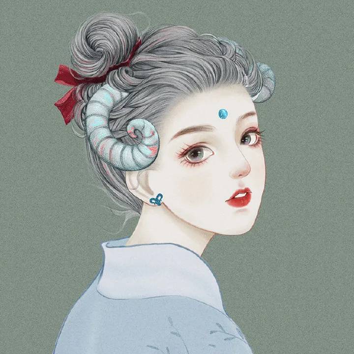 绝美古装十二星座女生头像 手绘古风头像图_8