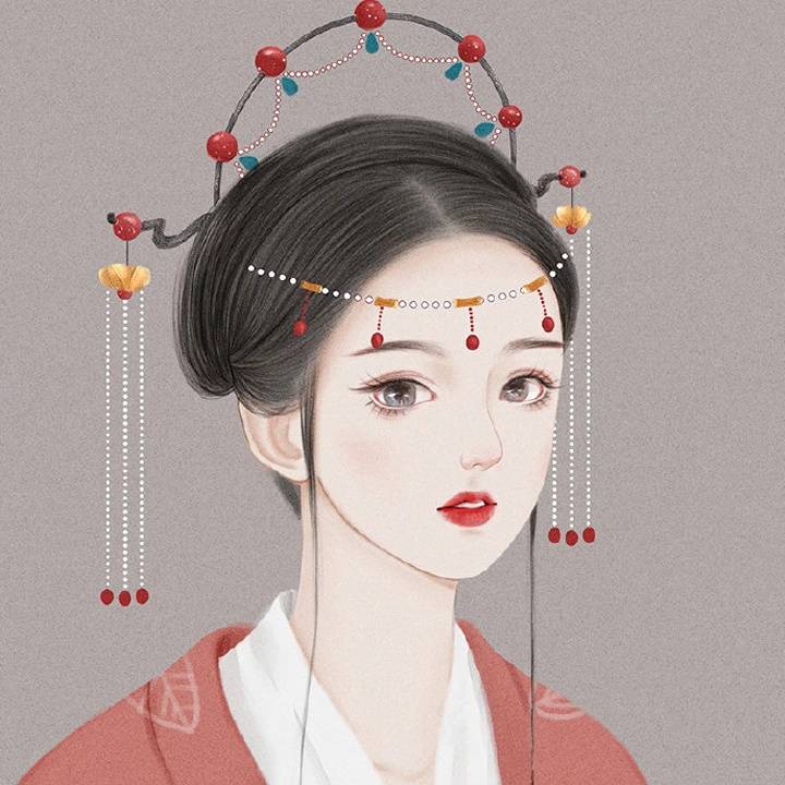 绝美古装十二星座女生头像 手绘古风头像图_5
