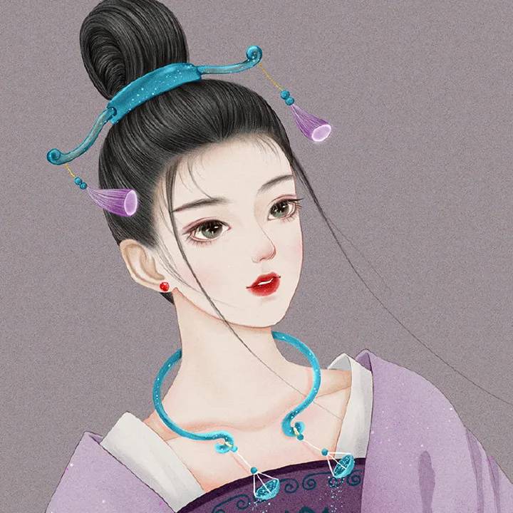 绝美古装十二星座女生头像 手绘古风头像图_4