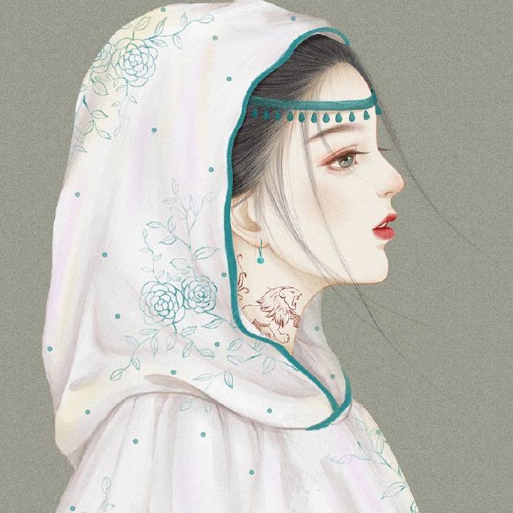 绝美古装十二星座女生头像 手绘古风头像图_3