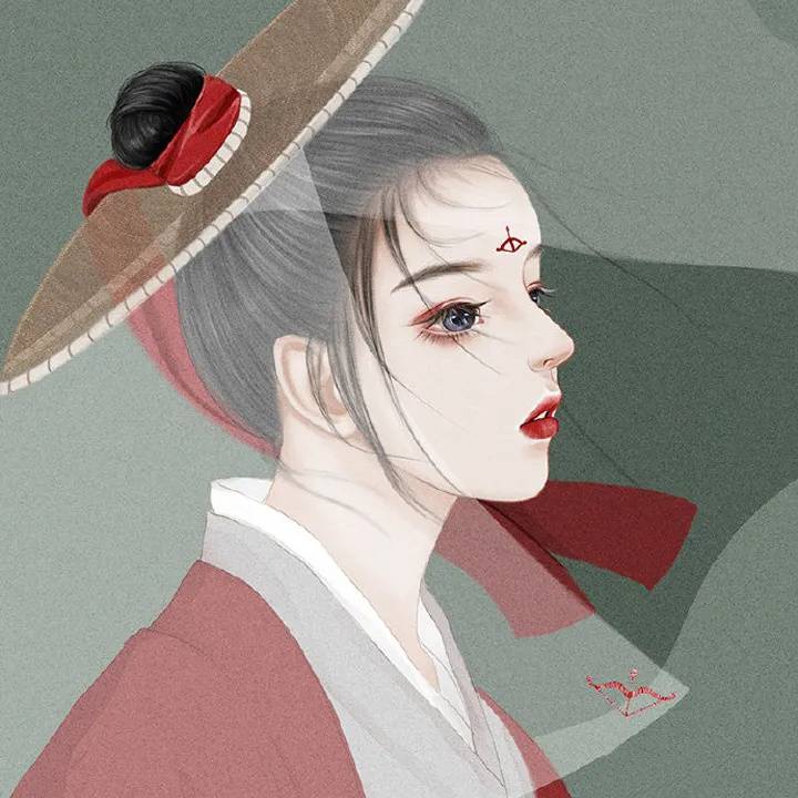 绝美古装十二星座女生头像 手绘古风头像图_1
