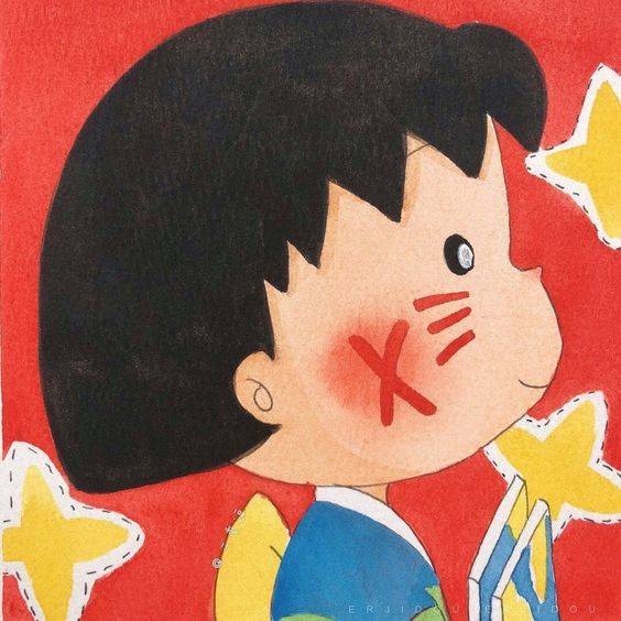 动漫樱桃小丸子可爱手绘版简笔画图片大全_9