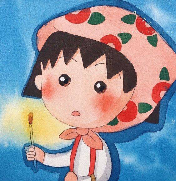 动漫樱桃小丸子可爱手绘版简笔画图片大全_8