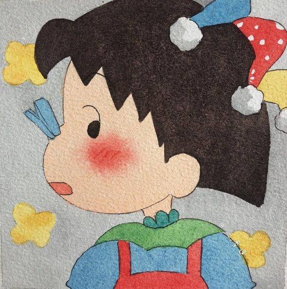 动漫樱桃小丸子可爱手绘版简笔画图片大全_6