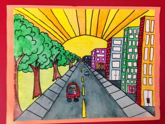高楼大厦城市风景简笔画图片大全_7