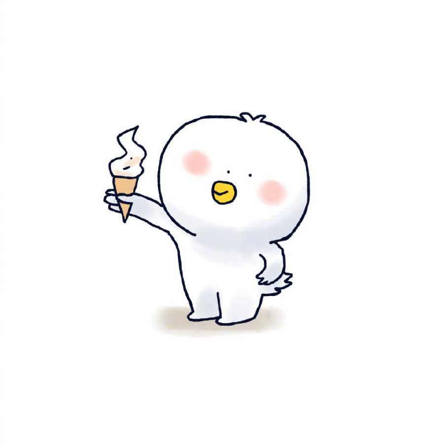 卡通小动物吃雪糕头像，选自小矛动物园_3