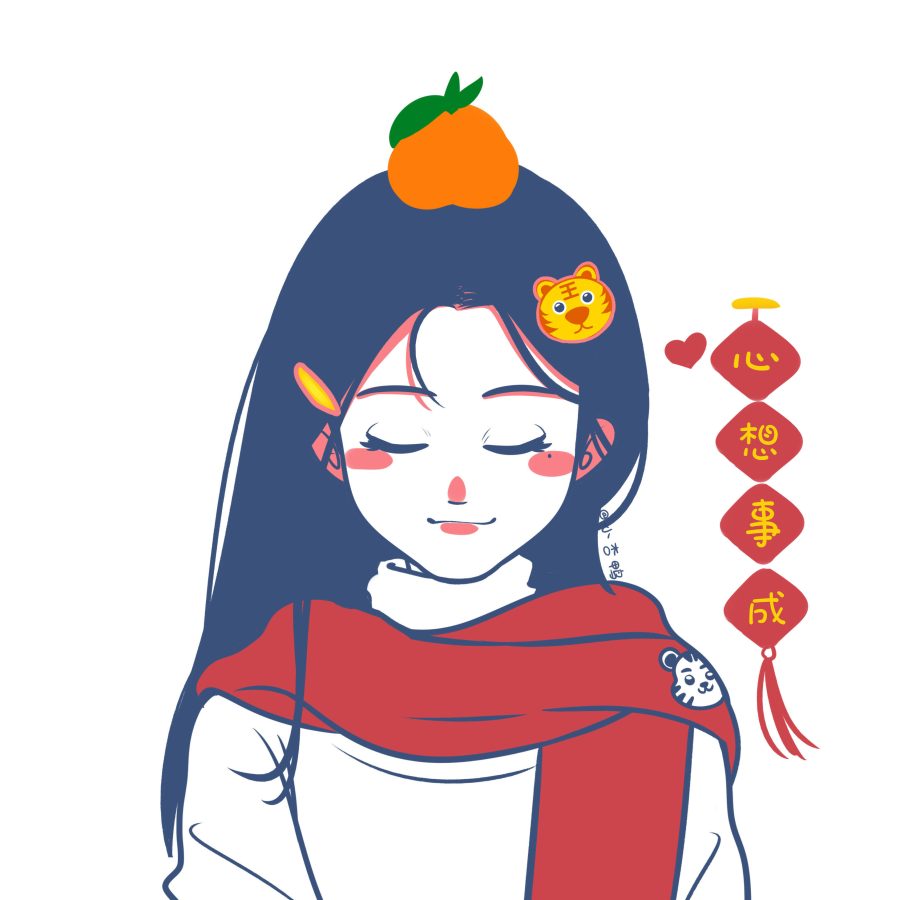卡通男女人物新年过年百年头像_4