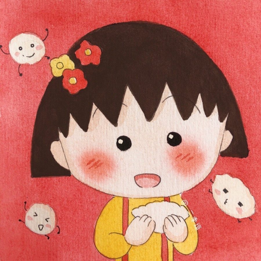 樱桃小丸子新年头像，平安喜乐 好运加倍_4