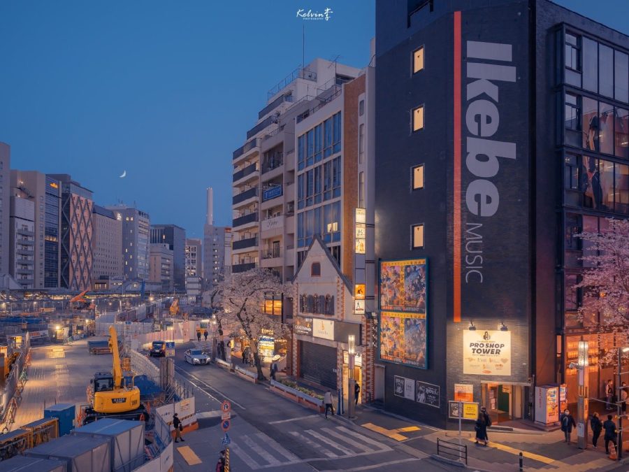 傍晚太阳落山下的日本暮色街头唯美舒心图_10