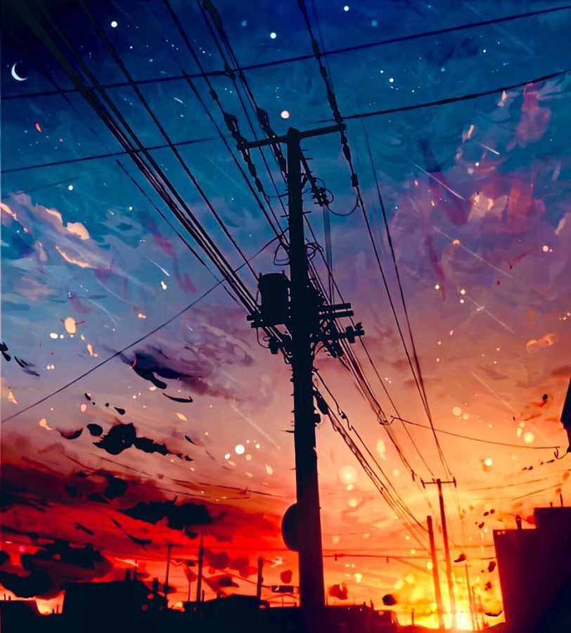 二次元暮光背影唯美图片_5
