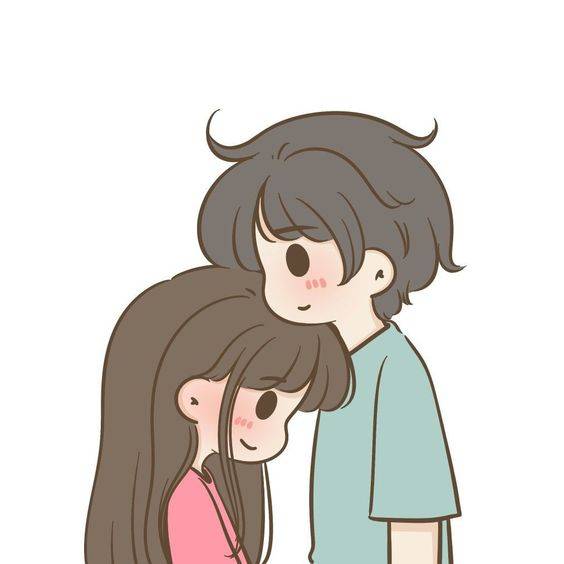 二次元卡通亲嘴接吻情侣头像_9