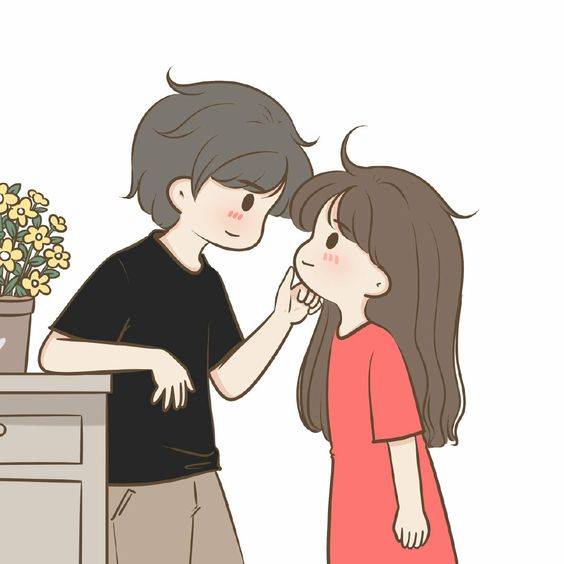 二次元卡通亲嘴接吻情侣头像_10