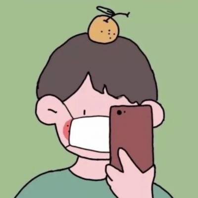 戴口罩的双人情侣头像卡通动漫风_1
