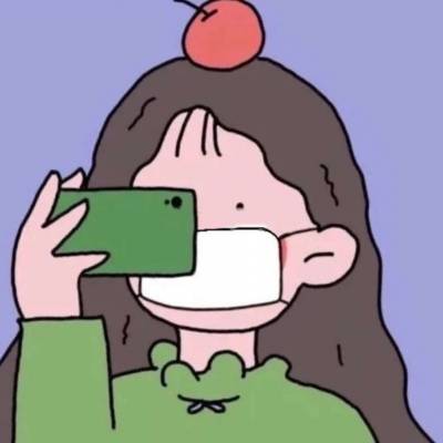 戴口罩的双人情侣头像卡通动漫风_2
