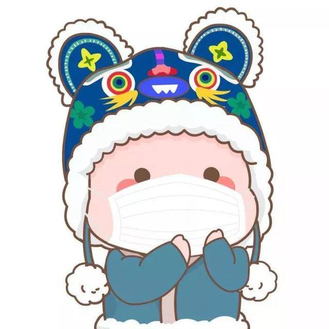 戴口罩的双人情侣头像卡通动漫风_5