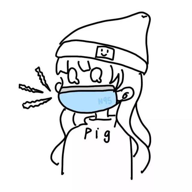 戴口罩的双人情侣头像卡通动漫风_8