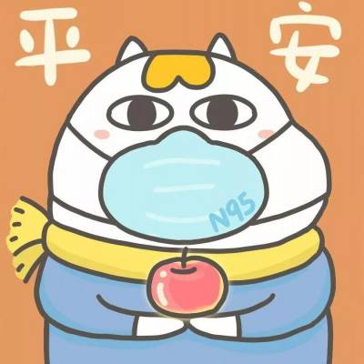 戴口罩的双人情侣头像卡通动漫风_15